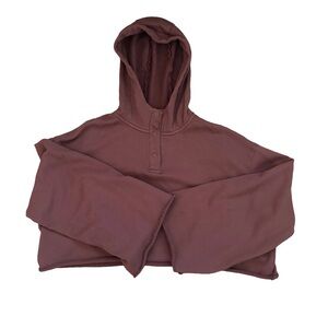 Vitality Women’s Homebody Bell Sleeve Hoodie - Sepia Washed Raw Hem Size M